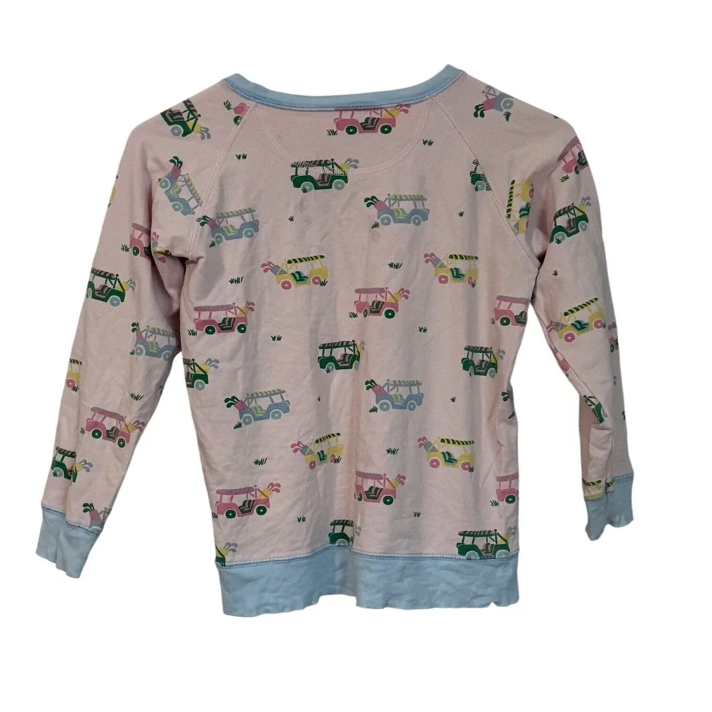 Beaufort Bonnet Company Golf Buggy Cart Sweatshirt Girls Size 10 Pink Preppy Top